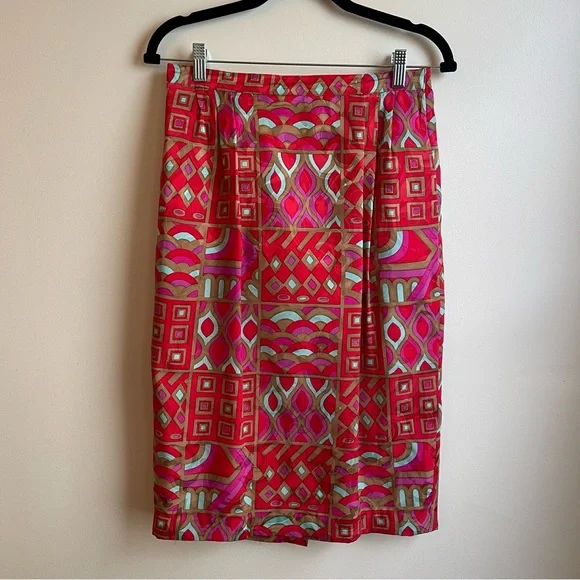 Vintage Anne Crimmins UMI Collection 100% Silk Geometric Skirt Set Suit Jacket 8 - Picture 5 of 15